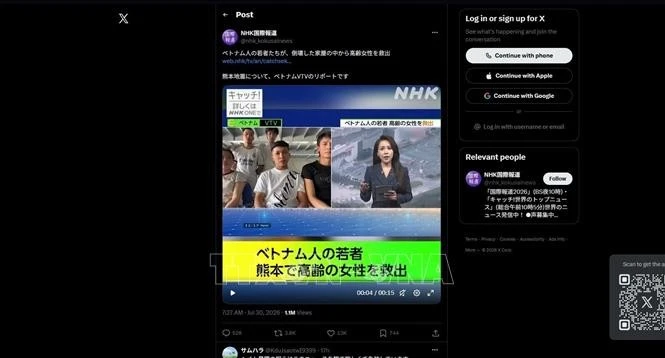 Japanese media hail Vietnamese workers for earthquake rescue