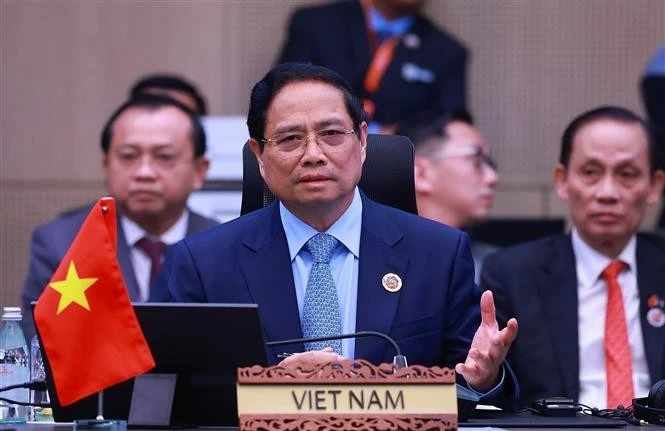 Prime Minister Pham Minh Chinh addresses the 28th ASEAN–Japan Summit in Malaysia (Photo: VNA)