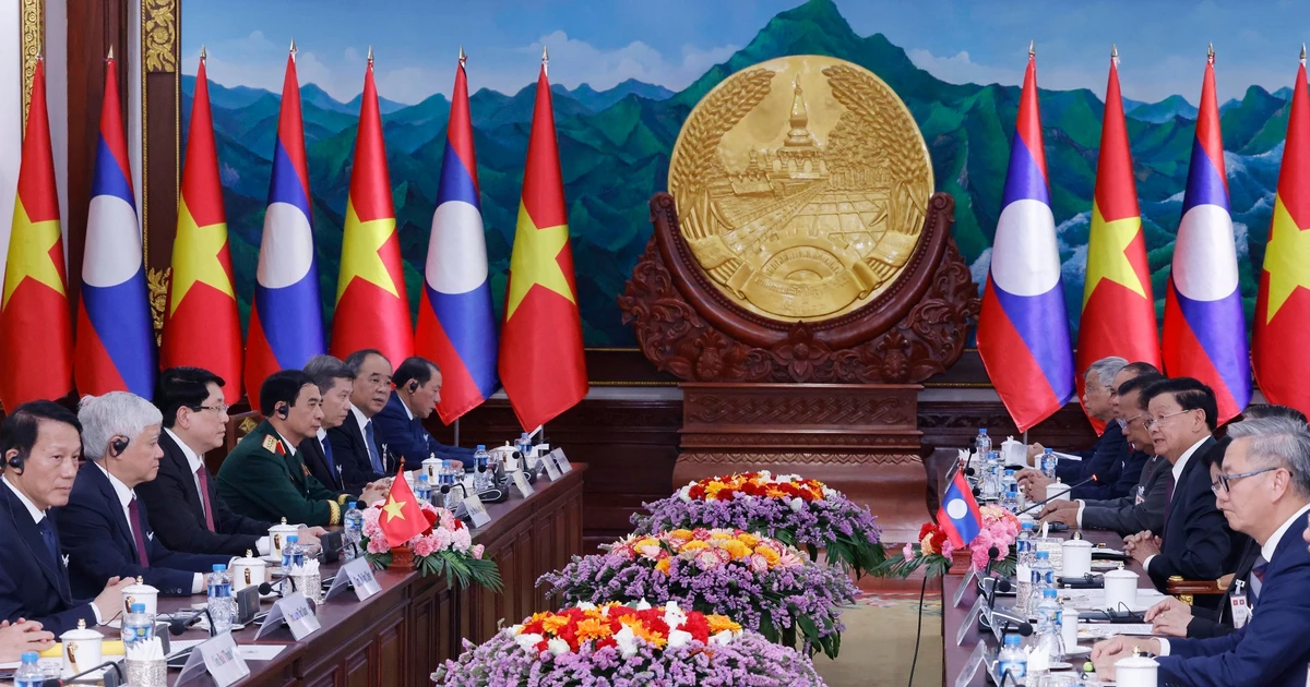 Vietnamese State President holds talks with top Lao leader