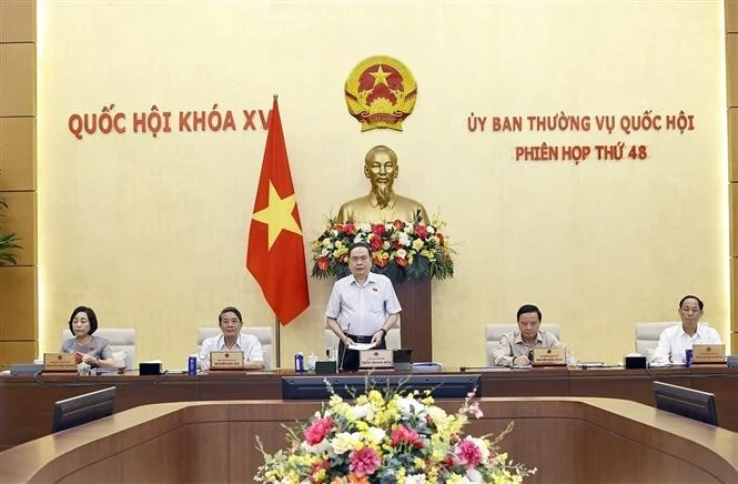 NA Chairman Tran Thanh Man speaks at the 48th session of the NA Standing Committee. (Photo: VNA) 