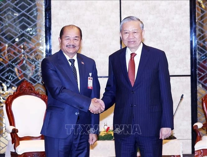 Party chief meets President of Lao Front for National Development