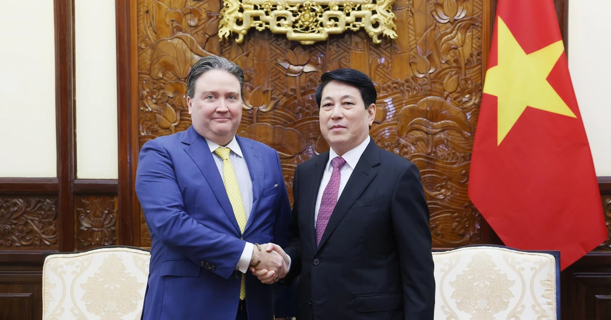 State President Luong Cuong receives US Ambassador to Viet Nam Marc Knapper in Ha Noi on January 12. (Photo: VNA)