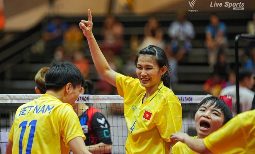 The Vietnamese women's Sepak Takraw team (Photo: qdnd.vn)