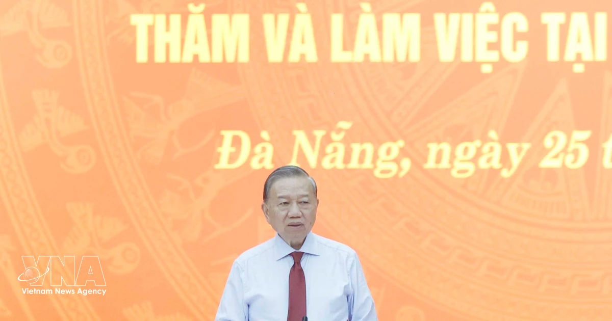 Top leader urges Da Nang city to develop into major national growth pole