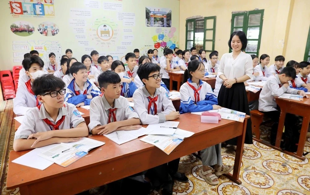 A literature classroom at a secondary school in Hung Yen province (Photo: VNA)