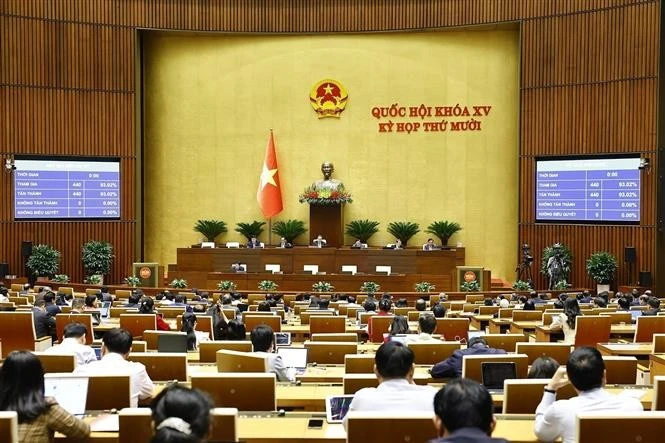 NA deputies vote on a law the 10th session. (Photo: VNA)