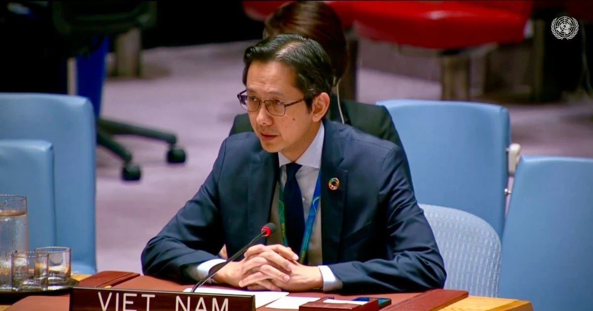 Ambassador Do Hung Viet, Permanent Representative of Vietnam to the United Nations, at the event (Photo: VNA)
