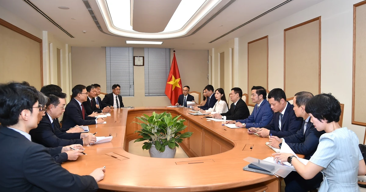 Deputy Prime Minister Ho Duc Phoc on September 9 holds a working session with Ambassador of the Republic of Korea (RoK) to Viet Nam Choi Young Sam and representatives of Korean businesses. (Photo: VNA) 