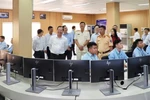 Chairman of HCM City's People's Committee Phan Van Mai visits the city Urban Traffic Management Centre on January 25. (Photo: www.sggp.org.vn)