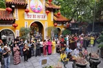 Buddhist followers at the ceremony to mark Lord Buddha’s 2569th birthday. (Photo: VNA)