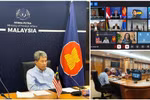 At the online Special Emergency ASEAN Foreign Ministers’ Meeting on March 30. (Photo: Bernama)