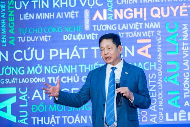 Truong Gia Binh, Chairman of the Board of Directors of FPT and the initiator of the Au Lac AI Alliance (Photo: VietnamPlus) ai-alliance-2.jpg