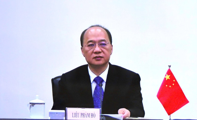 Vice Chairman of the People’s Government of the Guangxi Zhuang Autonomous Region Liao Pinhu. (Photo: VNA) pho-chu-tich-chinh-quyen-nhan-dan-khu-tu-tri-dan-toc-choang-quang-tay-trung-quoc-lieu-pham-ho-phat-bieu-tai-hoi-nghi-anh-phat.jpg