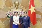 National Assembly Chairman Tran Thanh Man (R) and Chairwoman Obuchi Yuko of the Japan-Vietnam Parliamentary Friendship Alliance in Hanoi on August 7, 2025. Photo: VNA