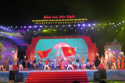 A performance at the cultural exchange programme (Photo: VNA)