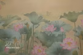 Lotus-themed exhibition on national reunification opens in Hanoi