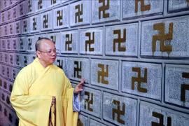 Cuong Xa Pagoda sets Asian record for most swastika-engraved stone walls