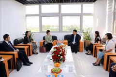 At the working session (Photo: VNA)