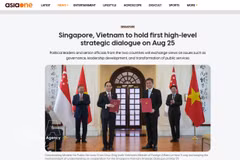 An article on AsiaOne highlighting the upcoming official visit to Singapore by Politburo member and Standing member of the Communist Party of Vietnam (CPV) Central Committee's Secretariat Tran Cam Tu (Photo: VNA)