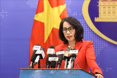 Spokeswoman of the Ministry of Foreign Affairs Pham Thu Hang at the event. (Photo: VNA)