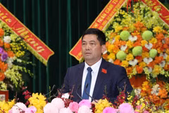 Senior Lieutenant General Nguyen Hong Thai, Secretary of the Bac Ninh Party Committee for the 2025 - 2030 tenure, speaks at the event. (Photo: VNA)