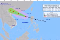 The forecast path of Typhoon Matmo in the next few days. (Photo: The National Centre for Hydro-Meteorological Forecasting)
