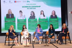 Chairwoman of the Board of Directors and General Director of Sovico Group Nguyen Thi Phuong Thao speaks at a discussion on women’s leadership (Photo: VNA)