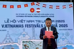 Vietnamese Ambassador to Sweden and Latvia Tran Van Tuan speaks at the event. (Photo: VNA)