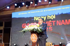 Tran Quang Vinh, Deputy Director of the Vietnam Exhibition Centre for Culture and Art under the Ministry of Culture, Sports and Tourism, speaks at the opening ceremony of the Vietnam Family Day 2025 in Dak Lak on June 25, 2025. (Photo: VNA)