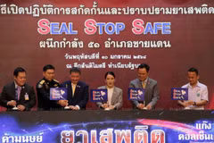 Thai Prime Minister Paetongtarn Shinawatra launches the ‘Seal Stop Safe’ anti-drug operation at the Government House in Bangkok. (Photo: bangkokpost.com) 