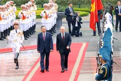 President To Lam chairs the official welcome ceremony for Russian President Vladimir Putin during his state visit to Vietnam at the invitation of the then General Secretary of the Communist Party of Vietnam Central Committee Nguyen Phu Trong from June 19-20, 2024. (Photo: VNA)