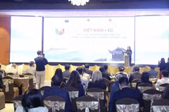 Deputy Minister of Foreign Affairs Le Thi Thu Hang speaks at the cultural event. (Photo: baoquocte.vn)