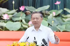 Party General Secretary To Lam addresses the working session. (Photo: VNA)