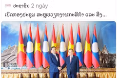 Pasaxon, the official newspaper of the Lao People's Revolutionary Party (LPRP), has published an article highlighting enhanced cooperation between the National Assemblies of Laos and Vietnam toward deepening their strategic partnership in the new period. (Photo: VNA)