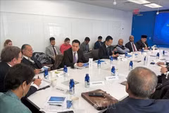 Ambassador Dang Hoang Giang, Permanent Representative of Vietnam to the UN, speaks at the dialogue. (Photo: VNA)