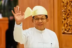 Myanmar President Min Aung Hlaing after taking the oath in Naypyidaw on April 10, 2026 (Photo: AP/VNA)