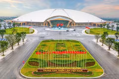 The Vietnam Exposition Centre where the exhibition on national achievements takes place. (Photo: VNA)
