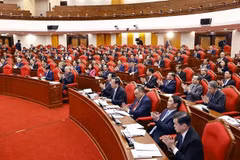 Participants in the plenary sitting of the 13th-tenure Party Central Committee's meeting on January 23 (Photo: VNA)