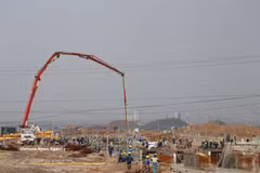 At Vinmetal Ha Tinh construction site (Photo: VNA)