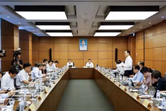 The Ho Chi Minh City NA delegation in a group discussion on three bills related to criminal matters on August 20 (Photo: VNA)