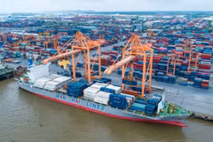 An aerial view of Hai Phong port. (Photo: VNA)