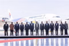 Malaysia’s Prime Minister Anwar Ibrahim (centre) and cabinet members at the launching ceremony of Visit Malaysia 2026 campaign on January 6 (Photo: Bernama)