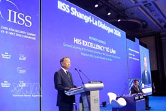 General Secretary of the Communist Party of Vietnam (CPV) Central Committee and State President To Lam delivers a keynote address at the 23rd Shangri-La Dialogue. (Photo: VNA)