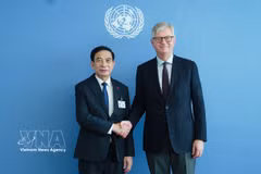 Deputy Prime Minister and Minister of National Defence Gen. Phan Van Giang (L) meets with UN Under-Secretary-General for Peace Operations Jean-Pierre Lacroix at the UN headquarters in New York on September 23 (Photo: VNA)