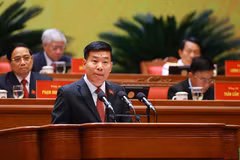Member of the Party Central Committee, Deputy Minister of Foreign Affairs Nguyen Manh Cuong delivers a presentation at the 14th National Party Congress. (Photo: VNA)