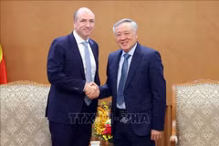 Permanent Deputy Prime Minister Nguyen Hoa Binh (R) receives Richard Sell, CEO of Haeco (Photo: VNA)