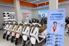 Domestic manufacturers like VinFast, Yadea, Selex, Dat Bike, and Pega now have a combined production capacity of 1.8 million units per year. (Photo: VNA)
