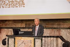 Vietnamese Ambassador to Switzerland Phung The Long speaks at the Vietnam Day 2025. (Photo: VNA)