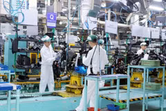 Workers at a factory in Ninh Binh province (Photo: VNA)