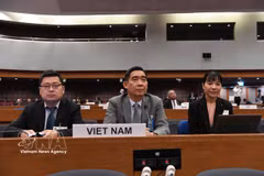Vietnamese Ambassador to Thailand Pham Viet Hung (middle) at the discussion. (Photo: VNA)